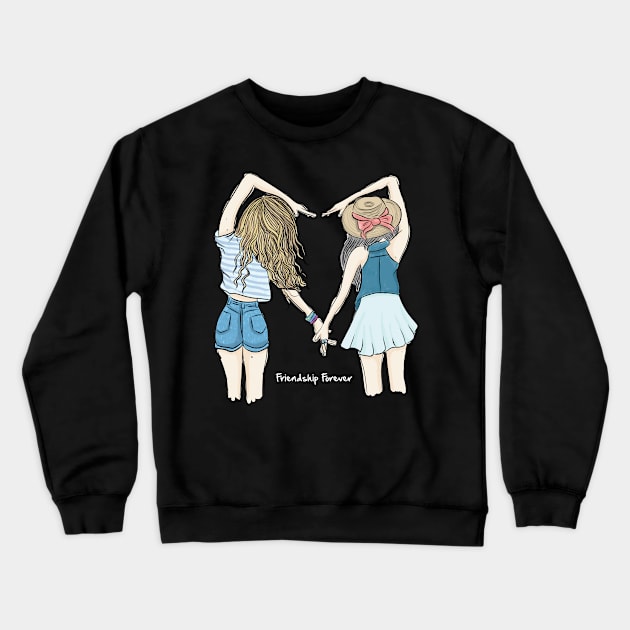 girl friendship forever Crewneck Sweatshirt by Mako Design 